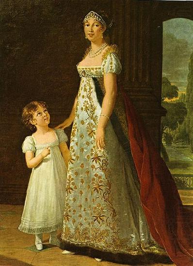 eisabeth Vige-Lebrun Portrait of Caroline Murat with her daughter china oil painting image